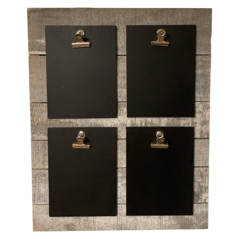 Rustic Black and Gray Clip Board Wall Decor